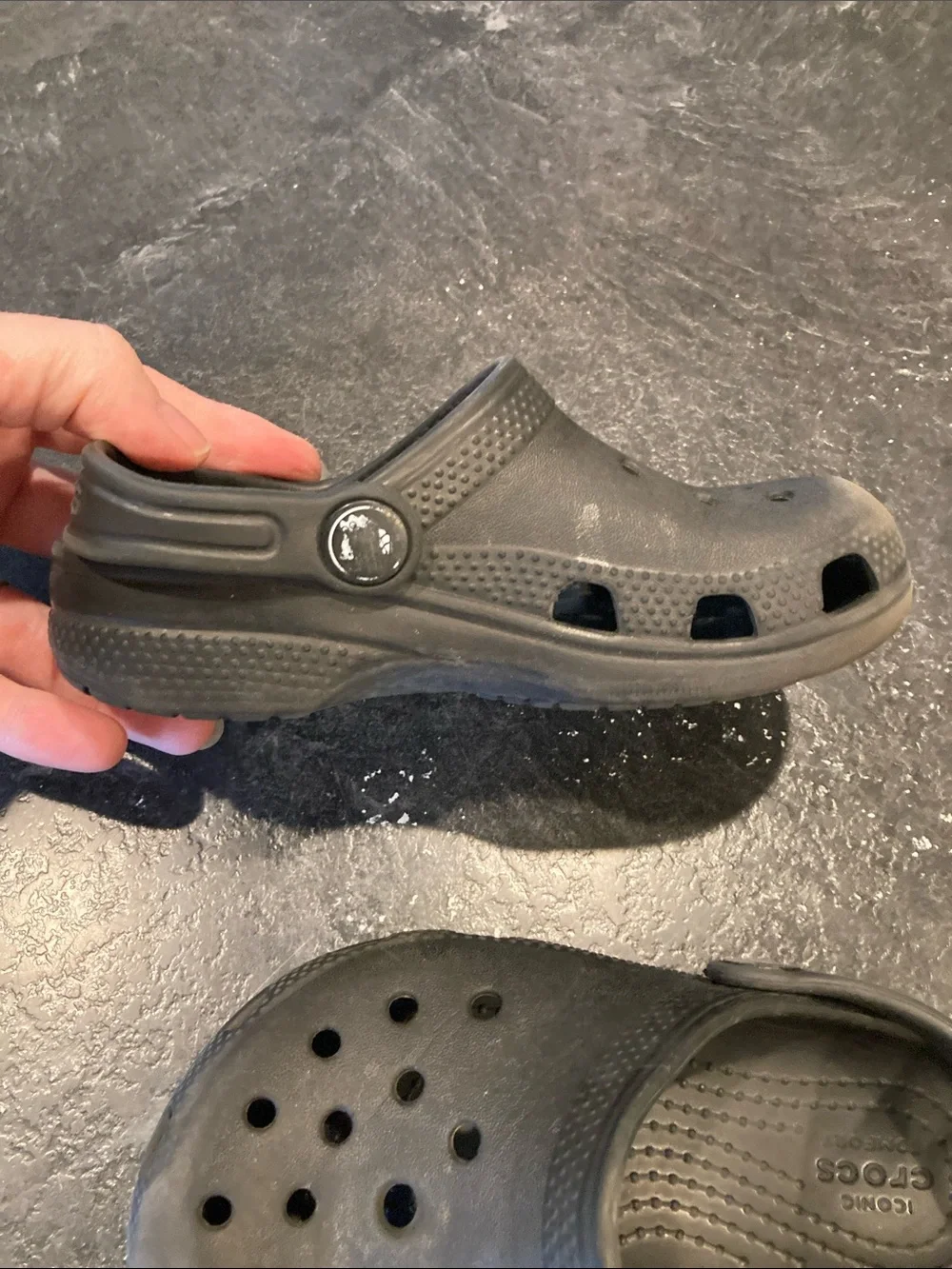Boys Crocs black closed toe sandals size 9